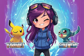 create cute custom emotes or badges for twitch, youtube