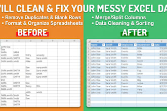 clean, fix, and organize your messy excel data