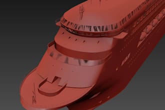 realistic 3d ship model for game animation stl 3d printing marine vessel design