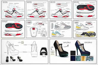 do custom footwear design, sneakers design, hill, sander boot tech pack design