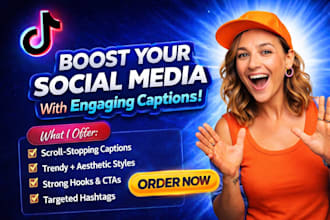 write catchy engaging captions for instagram post and other social media