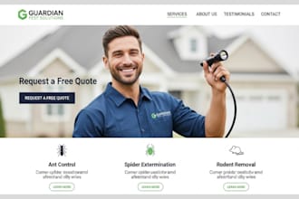 design squarespace pest control company website extermination service website