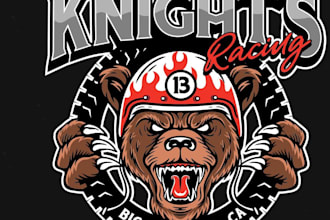 create aggressive boxing mascot, gym or fighter logo