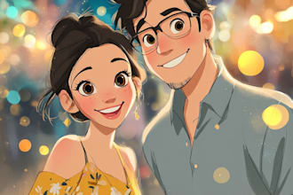draw your portrait in charming disney animation style