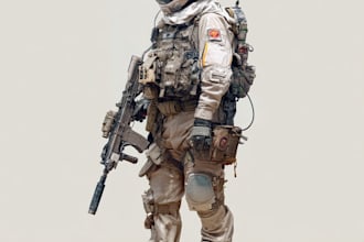 create realistic military, war, or sci fi illustrations