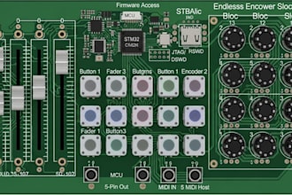 design modular midi controller pcb layout rgb buttons faders, encoders, firmware