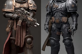 draw warhammer 40k illustration based on your description
