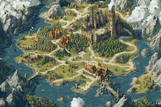 fantasy map illustration for map