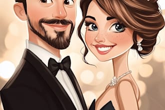 make family or couple caricature