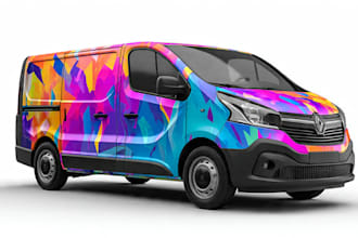 design branding car wrap, vehicle wrap, truck wrap and van wrap design