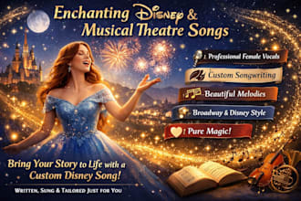 write and sing disney stlye song, classical, broadway, jazz, classical songs