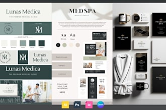 design med spa wellness beauty clinic logo brand marketing kit visual identity
