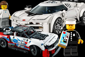 design custom 3d lego moc, lego car, minifigure with instructions and renders