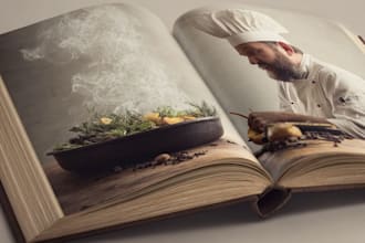 design a unique and custom cookbook cover