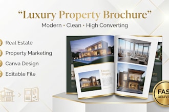 design modern real estate brochure in canva for property marketing