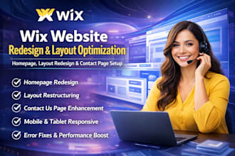 setup wix website home page redesign, wix layout redesign, wix contact us page