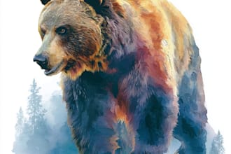 create fairy tale animal illustration in watercolor