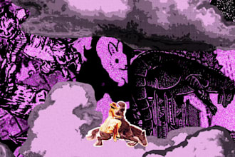 create a surreal psychedelic collage video or visualizer