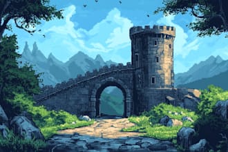 create pixel art game backgrounds and environments