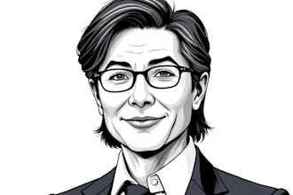 illustrate a marvelous wsj style hedcut portrait art