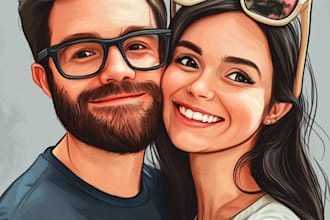 make family or couple caricature