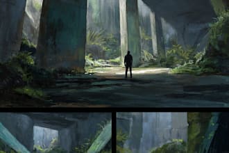 create stylized environment concept art, fantasy background