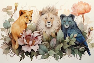 paint a watercolor portrait of your pet or animal