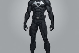 create a superhero character and character art