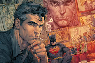 draw illustration, comic book, album cover, and fan art