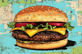 make a food pop art illustration