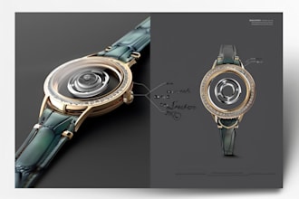 design jewelry watch, belt, shawl sketch