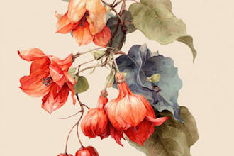 do an awesome botanical plants illustration