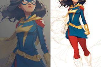 do marvelous superhero comic cartoon character for yourself