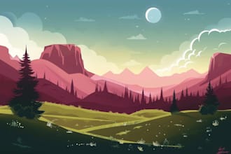create professional vector illustration for landscapes and objects