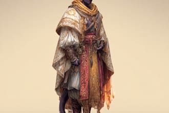 do dnd character art design illustration, fantasy, game art