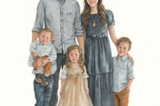 make watercolor family portrait