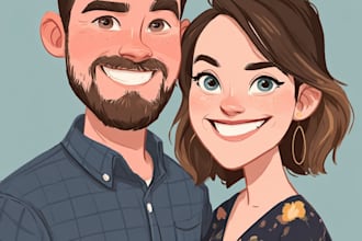 make family or couple caricature