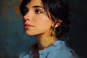 digital portrait painting, oil painting style , portrait