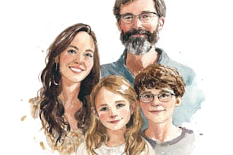realistic merge of different photos, family portrait