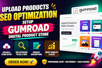 design upload products seo optimization setup gumroad digital product store