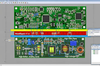 design compactable mixed signal 4 layer high and low voltage board pcb in kicad