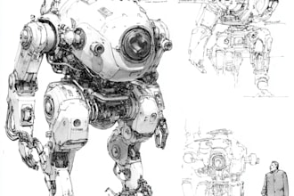 draw or design mechs robots concepts