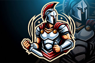 do a powerful spartacus mascot logo for your brand or team