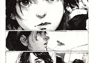 create colored and bw manga page for you