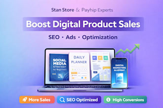 boost stan store payhip digital products sales SEO traffic ads canva template