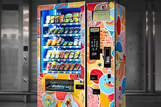 design a unique vending machine wrap