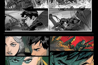 illustrate graphic novel comic book storyboard anime manga