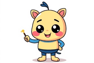 draw cute cartoon character, mascot, stickers
