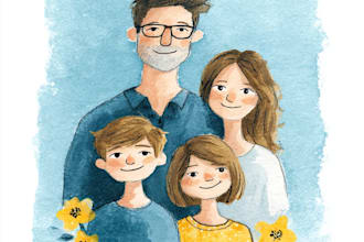 custom watercolor family portrait