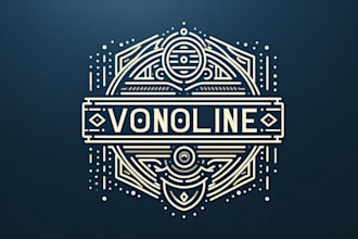 do vintage retro monoline badge logo design with unlimited revision